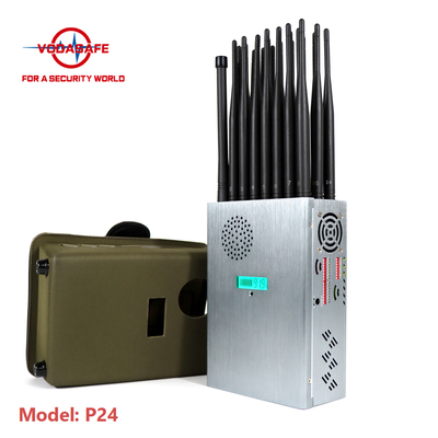 Portable 24 Bands 5G Cell Phone Jammer 12000mAh Built In Battery Vodasafe P24