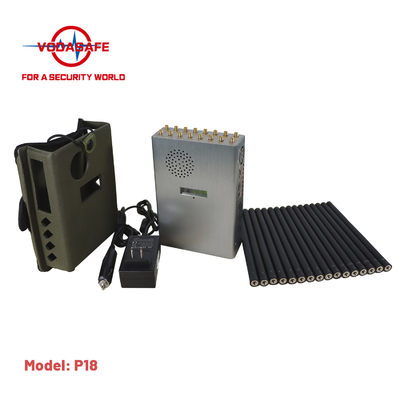 Portable 18 Bands Cellphone Signal Jammer UHF VHF Lojack With Rechargeable Battery